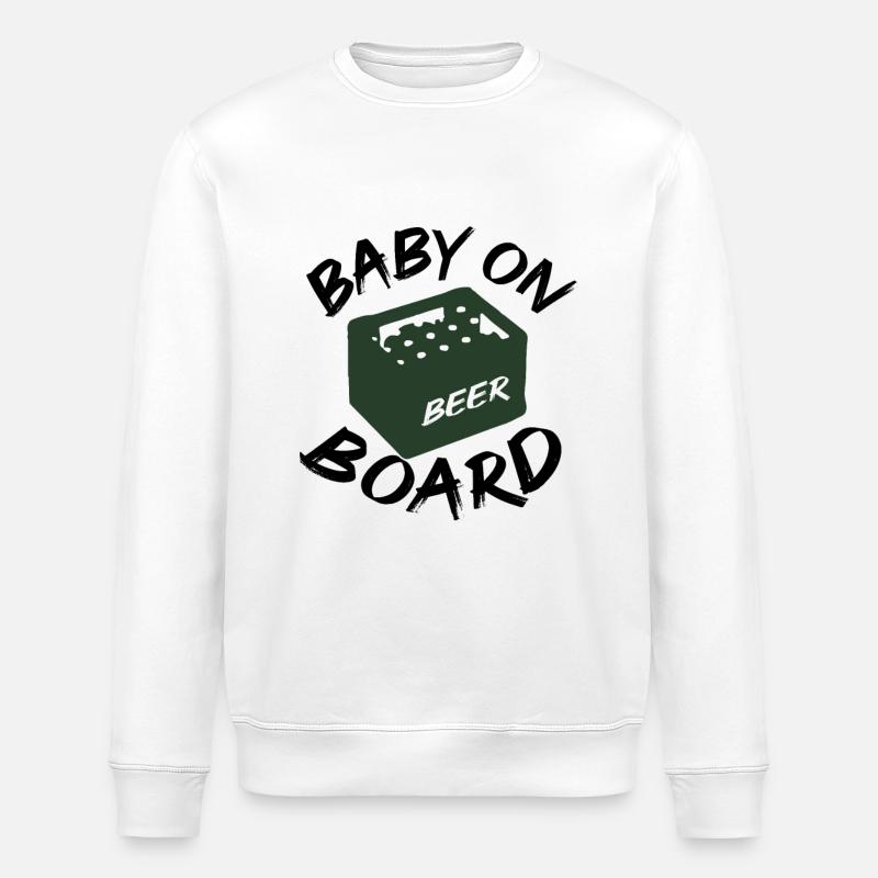 Beer on board - Stanley/Stella ROLLER Unisex Organic Sweatshirt - white