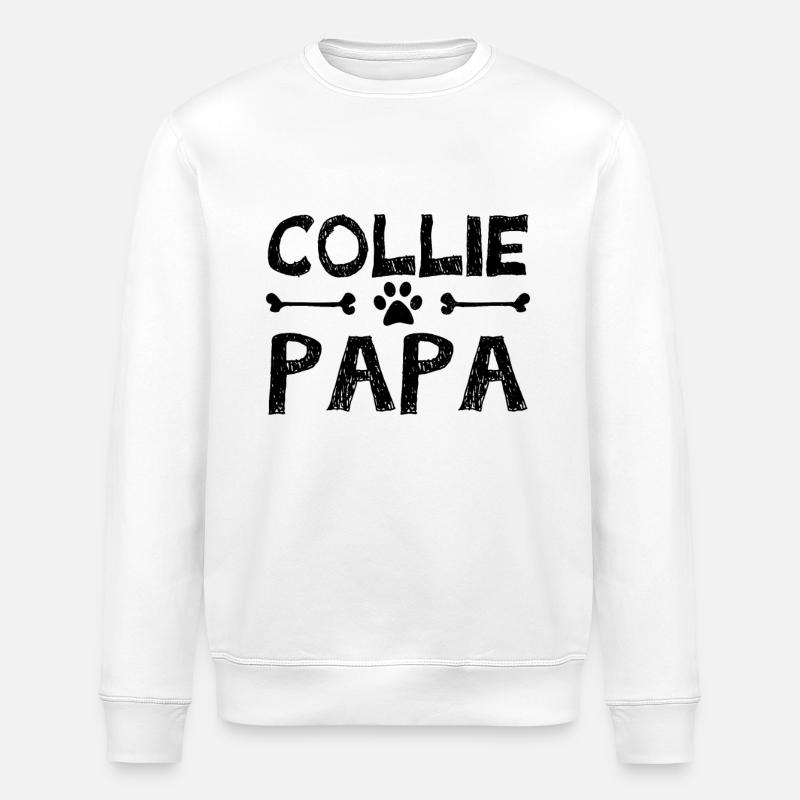 border collie Papa - Stanley/Stella Unisex Bio-Sweatshirt ROLLER - Weiß