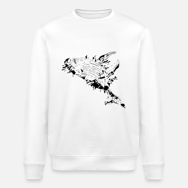 Humpback whale cool - Stanley/Stella ROLLER Unisex Organic Sweatshirt - white