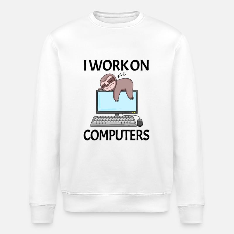 Computer Nerd Programmer Men Gift - Stanley/Stella ROLLER Unisex Organic Sweatshirt - white