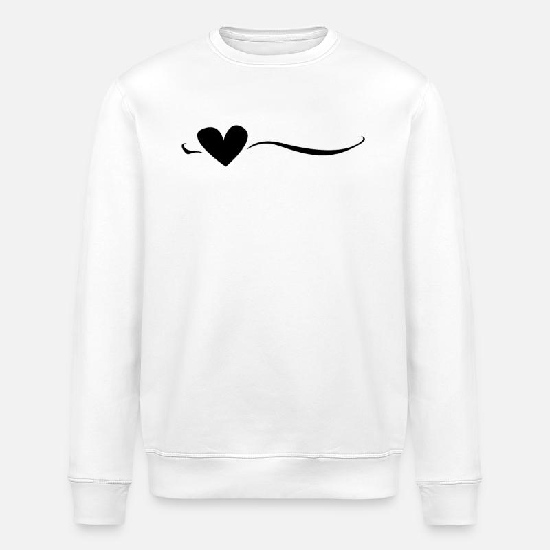 Linie Herz Schwarz - Stanley/Stella Unisex Bio-Sweatshirt ROLLER - Weiß