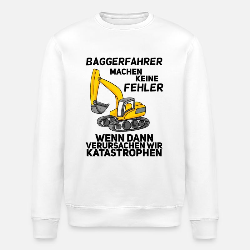 Bauarbeiter Baggerfahrer Bagger - Stanley/Stella Unisex Bio-Sweatshirt ROLLER - Weiß