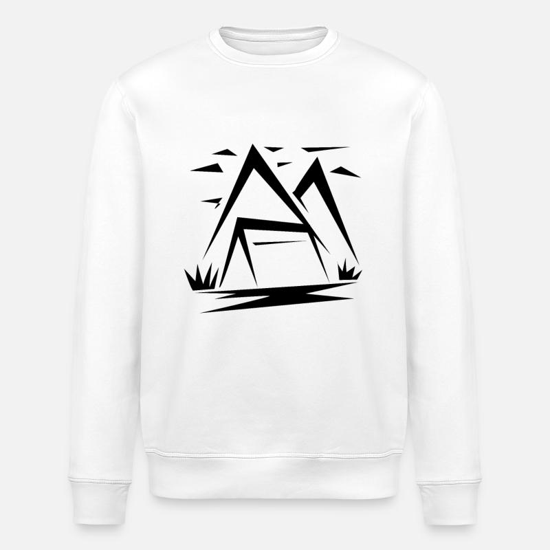 Berg Berge Wandern - Stanley/Stella Unisex Bio-Sweatshirt ROLLER - Weiß