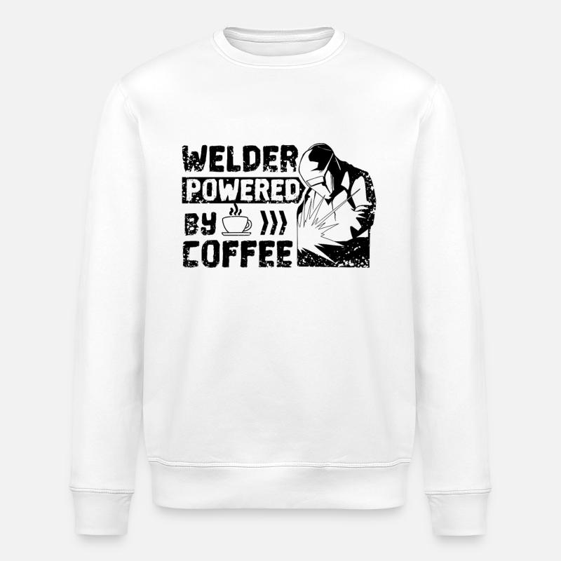 Welder and coffee - Stanley/Stella ROLLER Unisex Organic Sweatshirt - white