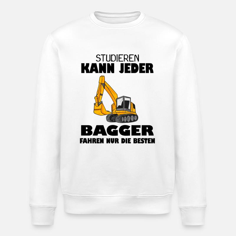 Bagger Baggerfahrer Spruch - Stanley/Stella Unisex Bio-Sweatshirt ROLLER - Weiß