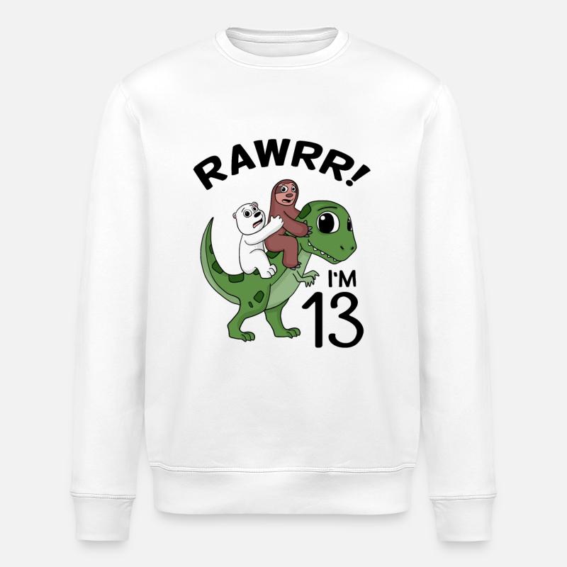13ème anniversaire 13 ans cadeau - Sweat bio ROLLER Stanley/Stella Unisexe - blanc