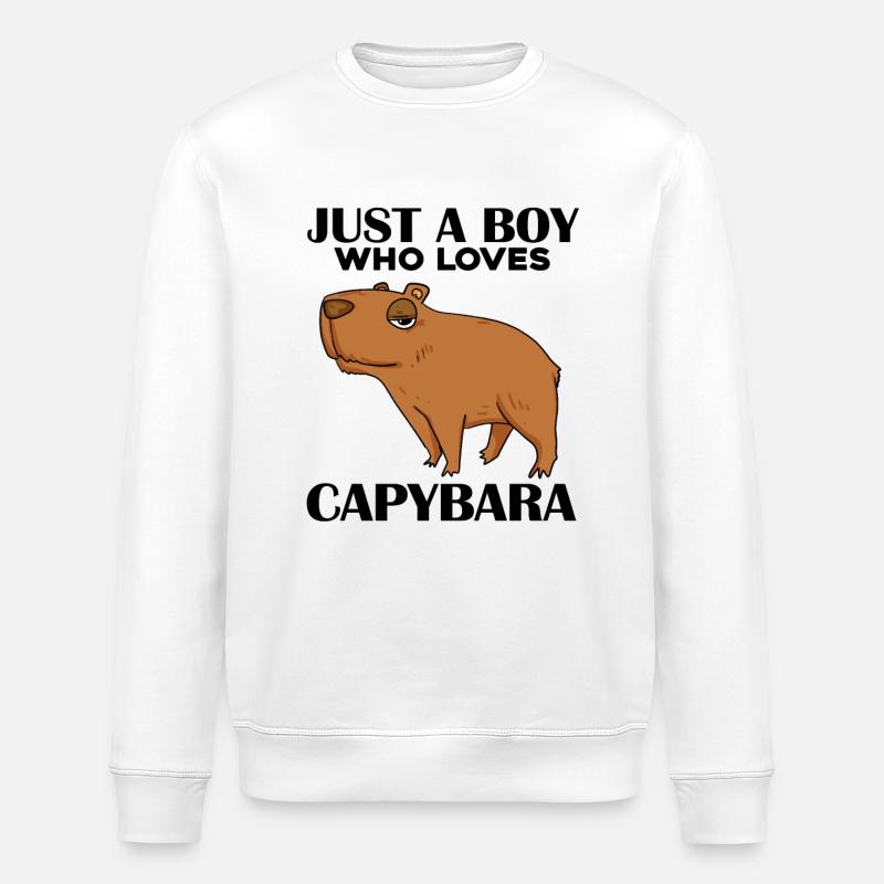 Capybara Junge - Stanley/Stella Unisex Bio-Sweatshirt ROLLER - Weiß