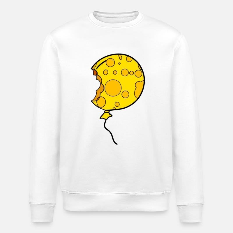 Cheese Balloon - Stanley/Stella ROLLER Unisex Organic Sweatshirt - white