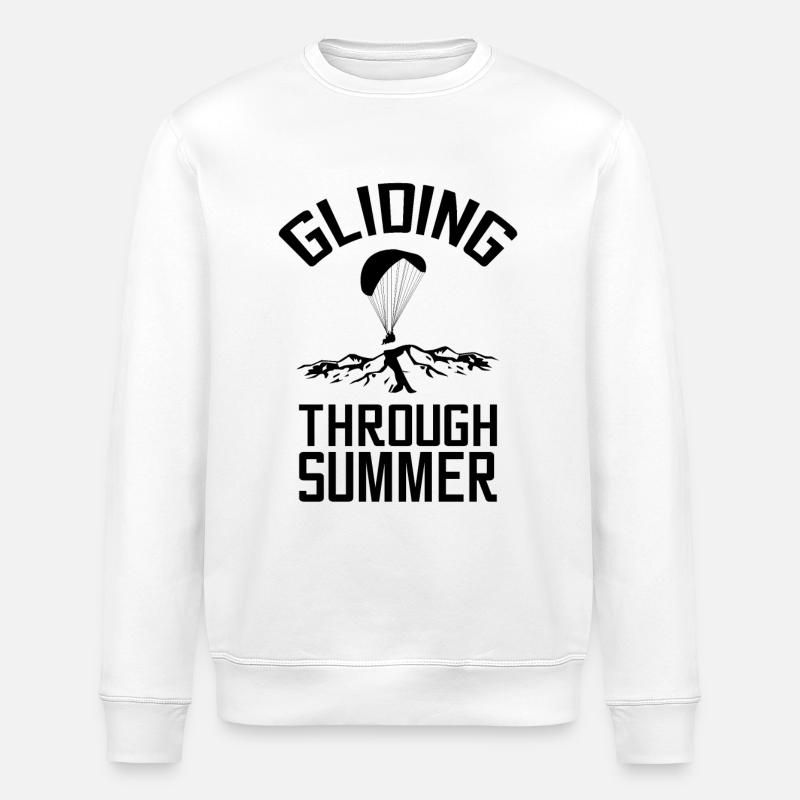 Gliding through summer Paraglider - Stanley/Stella ROLLER Unisex Organic Sweatshirt - white