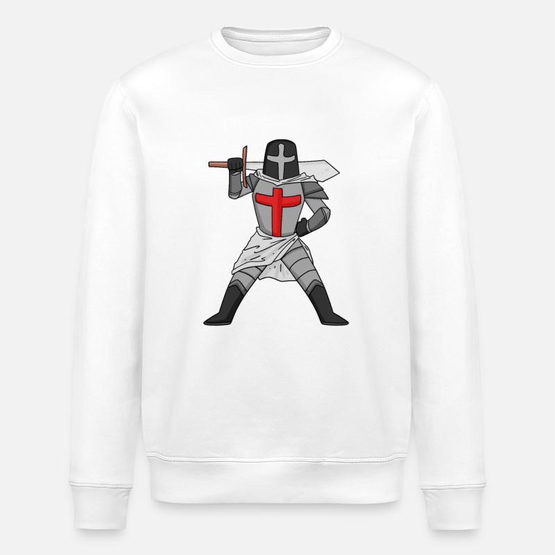 Croix de l’épée templière - Sweat bio ROLLER Stanley/Stella Unisexe - blanc