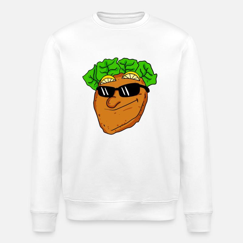 Cool schnitzel with sunglasses - Stanley/Stella ROLLER Unisex Organic Sweatshirt - white