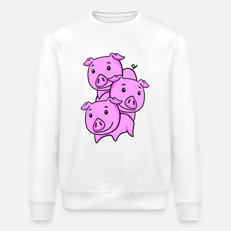 Porcs mignons - Sweat bio ROLLER Stanley/Stella Unisexe - blanc