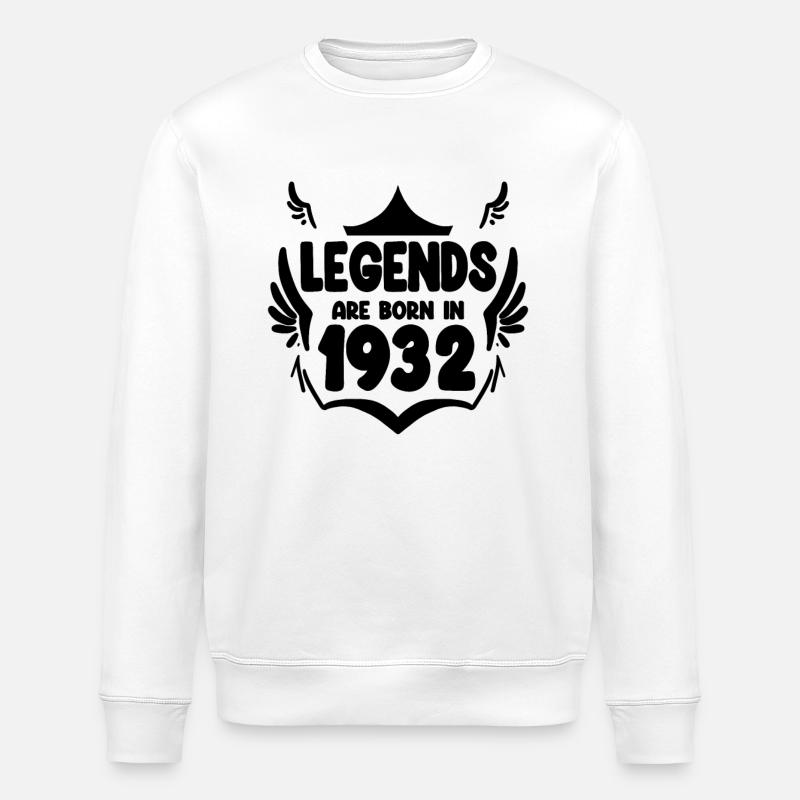 1932 - Born 1932 - Stanley/Stella ROLLER Unisex Organic Sweatshirt - white