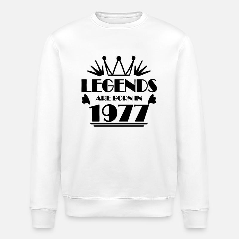 1977 - Born 1977 - Stanley/Stella ROLLER Unisex Organic Sweatshirt - white