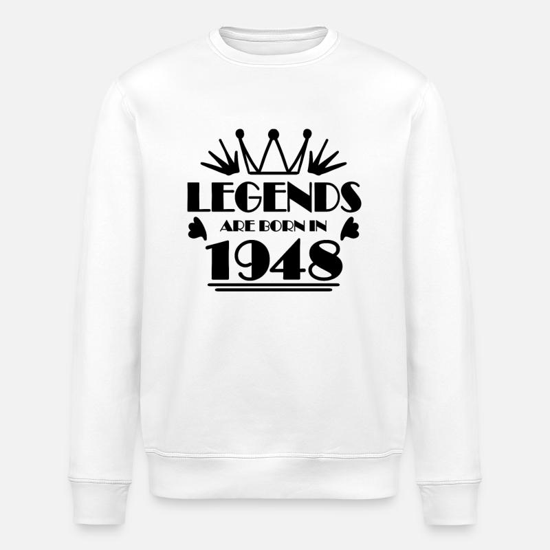 1948 - Born 1948 - Stanley/Stella ROLLER Unisex Organic Sweatshirt - white