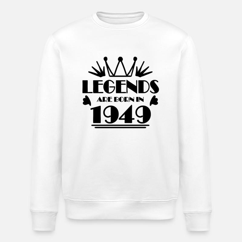 1949 - Born 1949 - Stanley/Stella ROLLER Unisex Organic Sweatshirt - white