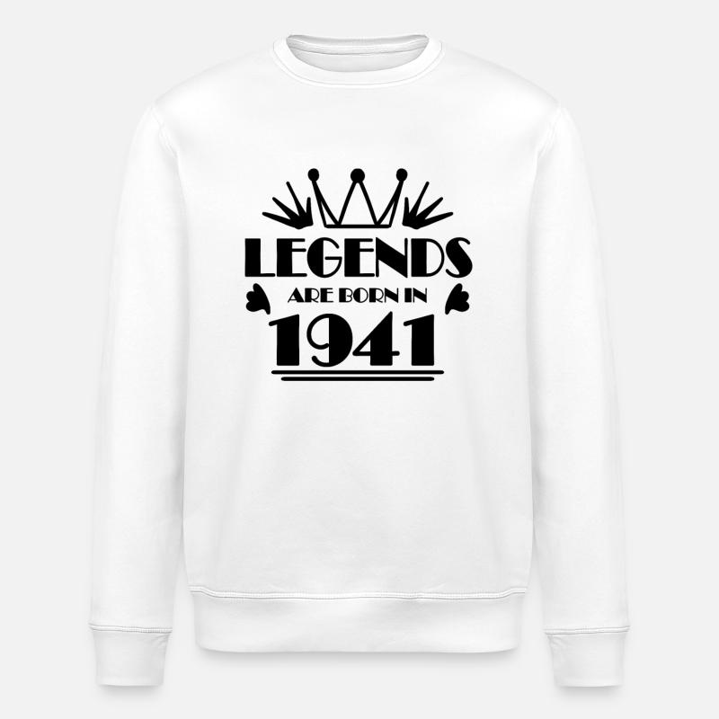 1941 - Born 1941 - Stanley/Stella ROLLER Unisex Organic Sweatshirt - white