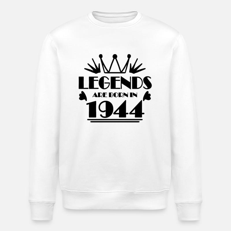 1944 - Born 1944 - Stanley/Stella ROLLER Unisex Organic Sweatshirt - white