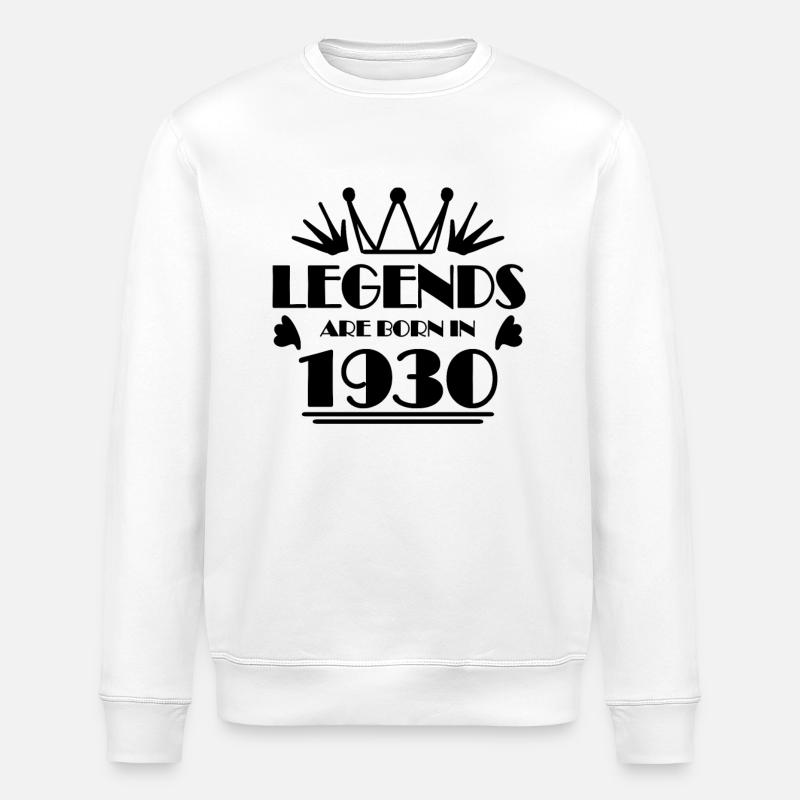 1930 - Born 1930 - Stanley/Stella ROLLER Unisex Organic Sweatshirt - white