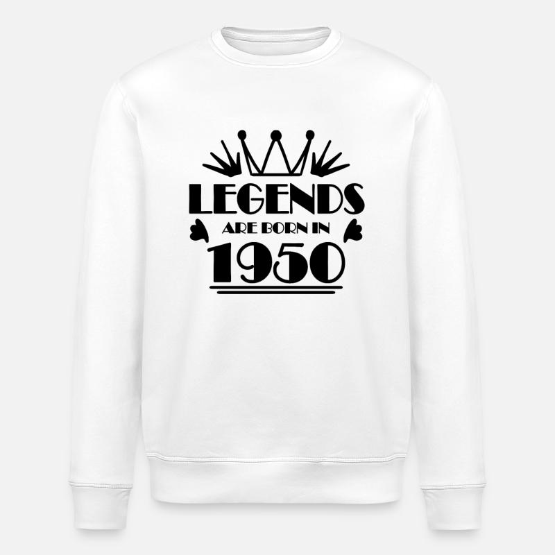 1950 - Born 1950 - Stanley/Stella ROLLER Unisex Organic Sweatshirt - white