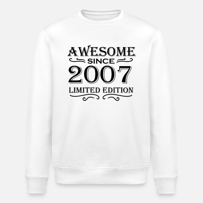 2007 - Born 2007 - Stanley/Stella ROLLER Unisex Organic Sweatshirt - white