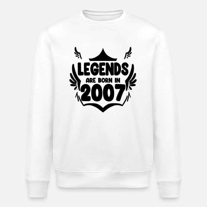 2007 - Born 2007 - Stanley/Stella ROLLER Unisex Organic Sweatshirt - white