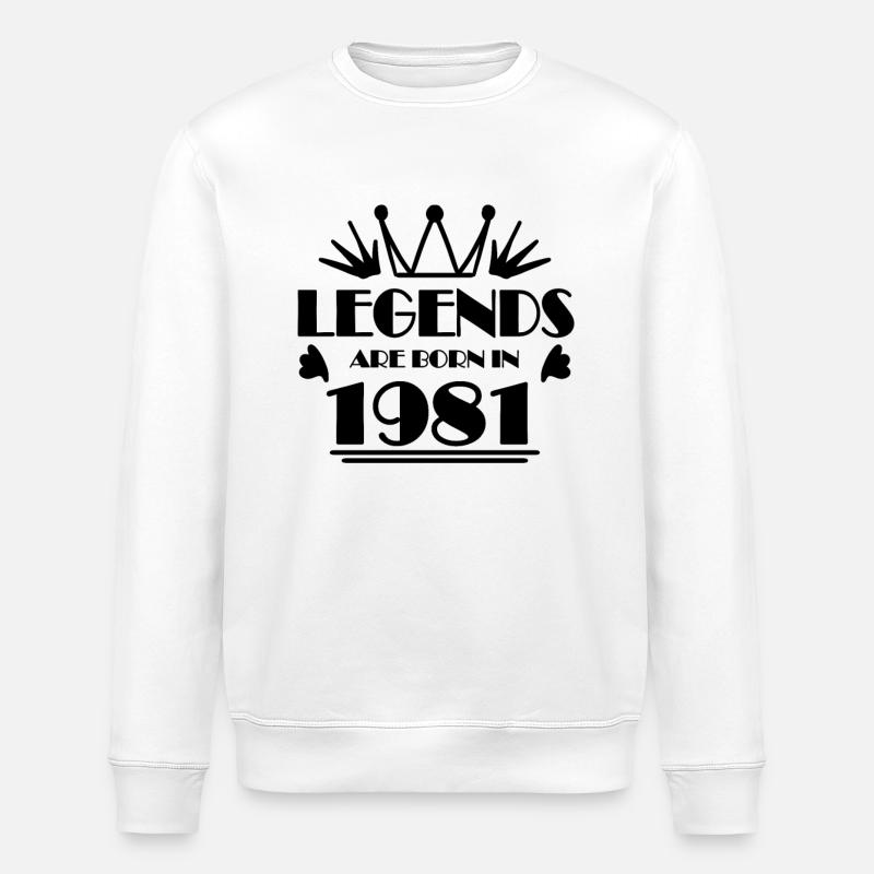 1981 - Born 1981 - Stanley/Stella ROLLER Unisex Organic Sweatshirt - white