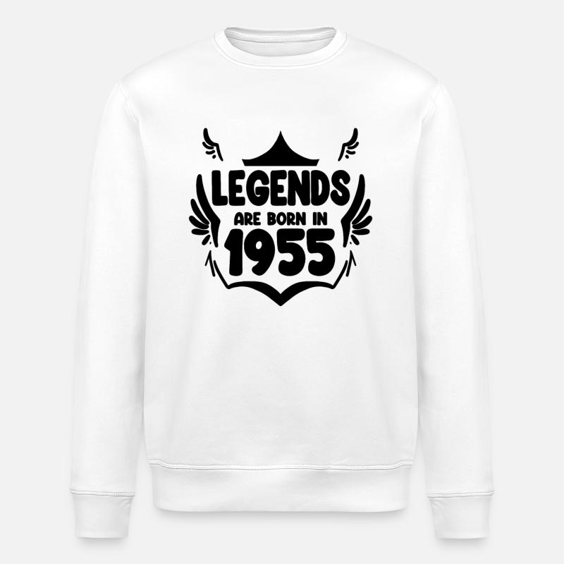 1955 - Born 1955 - Stanley/Stella ROLLER Unisex Organic Sweatshirt - white
