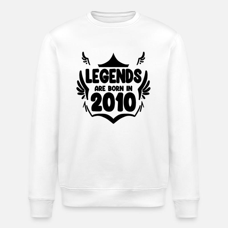 2010 - Born 2010 - Stanley/Stella ROLLER Unisex Organic Sweatshirt - white