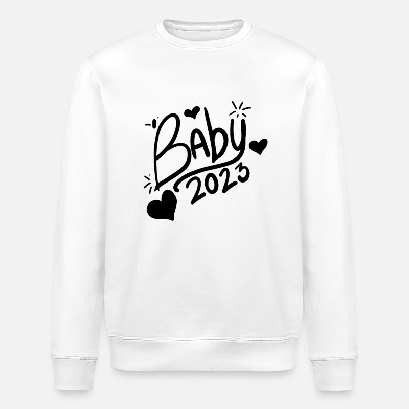 Bébé 2023 Grossesse Enceinte - Sweat bio ROLLER Stanley/Stella Unisexe - blanc