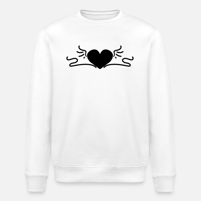 Cœur Noir - Sweat bio ROLLER Stanley/Stella Unisexe - blanc