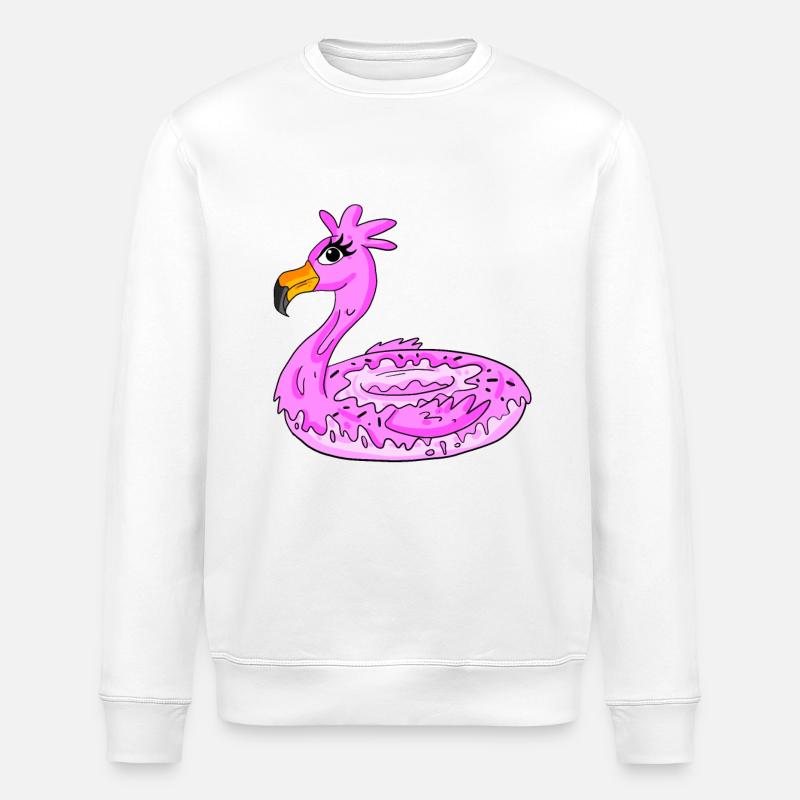 Flamingo Donut - Stanley/Stella Unisex Bio-Sweatshirt ROLLER - Weiß