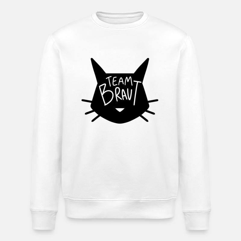 Team Braut Katze - Stanley/Stella Unisex Bio-Sweatshirt ROLLER - Weiß