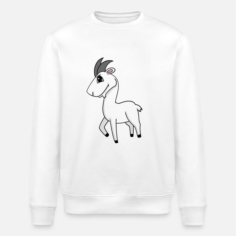 Ziege Kinder Motiv - Stanley/Stella Unisex Bio-Sweatshirt ROLLER - Weiß