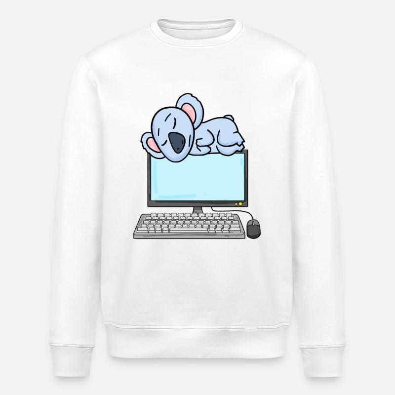 Koala Computer Nerd Programmer Gift - Stanley/Stella ROLLER Unisex Organic Sweatshirt - white