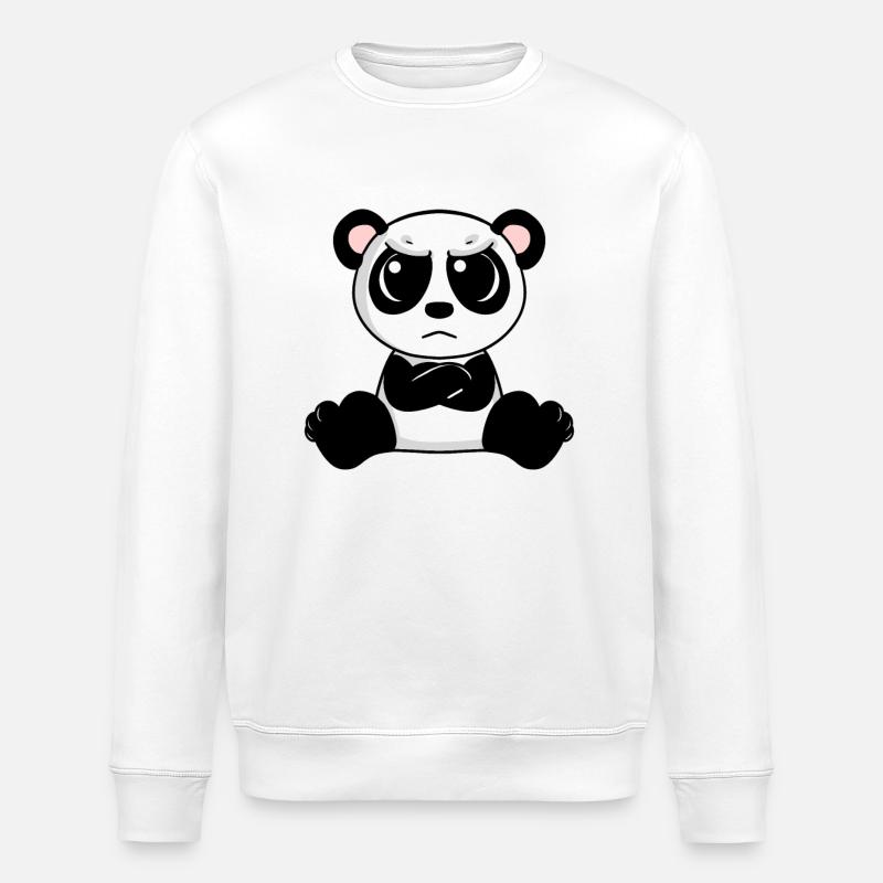 wütender Panda - Stanley/Stella Unisex Bio-Sweatshirt ROLLER - Weiß
