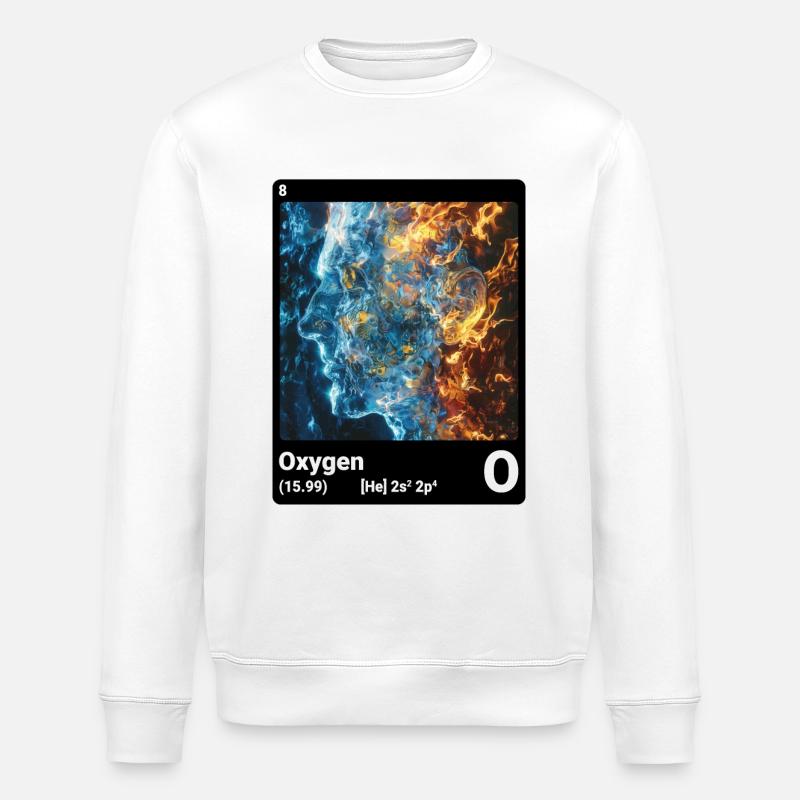 Periodensystem Element Sauerstoff (O) 008 - Stanley/Stella Unisex Bio-Sweatshirt ROLLER - Weiß