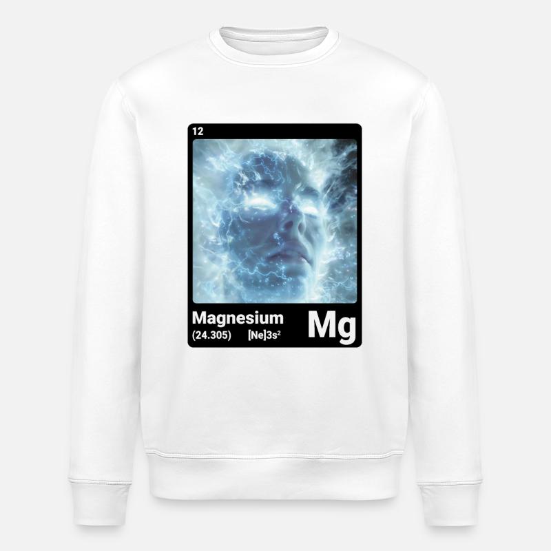 Periodensystem Element Magnesium (Mg) 012 - Stanley/Stella Unisex Bio-Sweatshirt ROLLER - Weiß