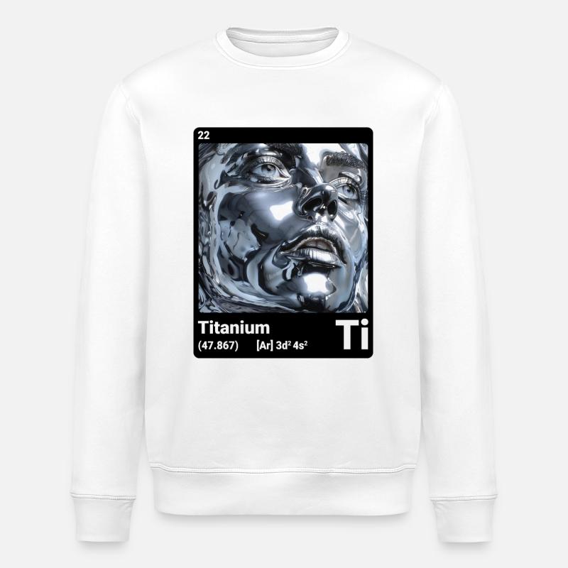 AI am Titanium (bk) - Stanley/Stella ROLLER Unisex Organic Sweatshirt - white