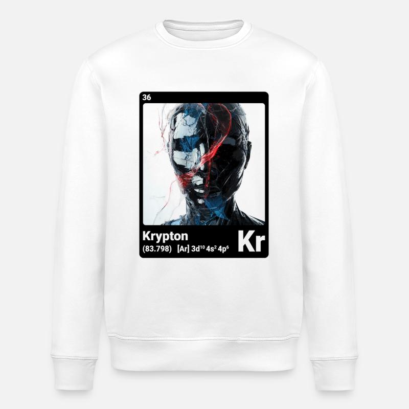 AI am Krypton (bk) - Stanley/Stella ROLLER Unisex Organic Sweatshirt - white