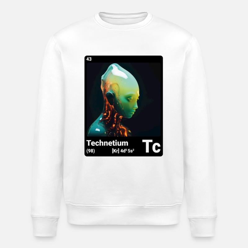 AI am Technetium (bk) - Stanley/Stella ROLLER Unisex Organic Sweatshirt - white