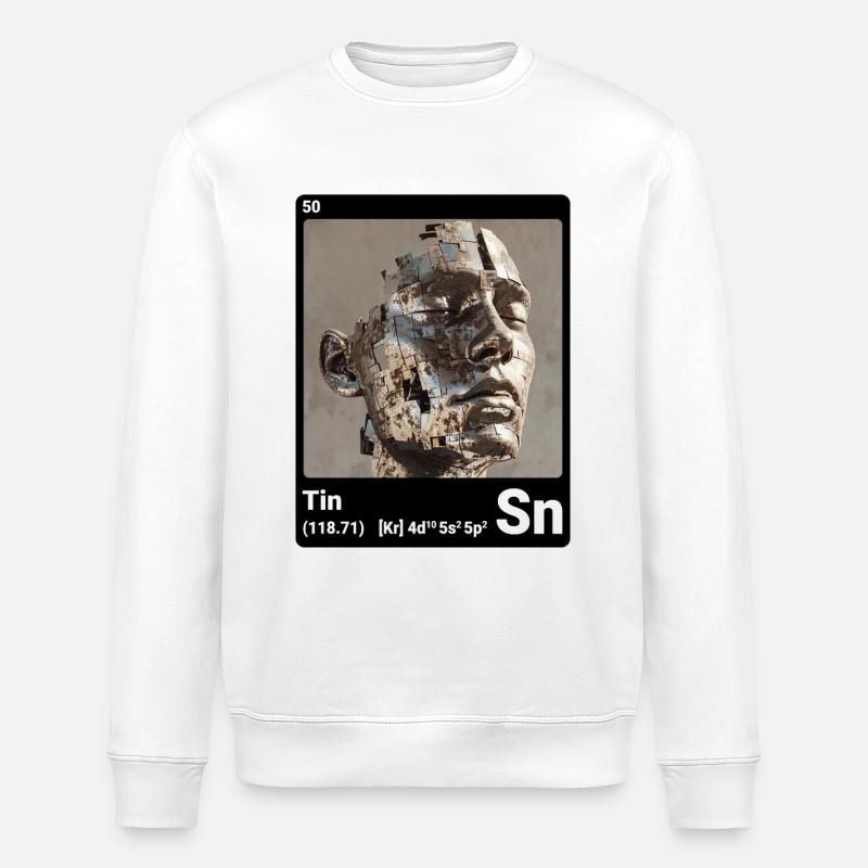 AI am Tin (bk) - Stanley/Stella ROLLER Unisex Organic Sweatshirt - white