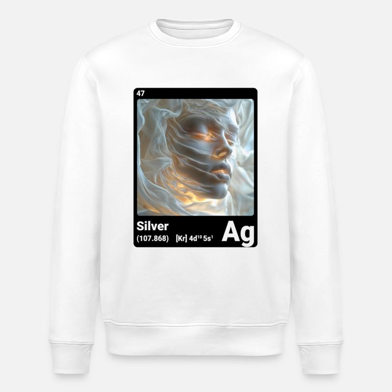AI am Silber (bk) - Stanley/Stella Unisex Bio-Sweatshirt ROLLER - Weiß