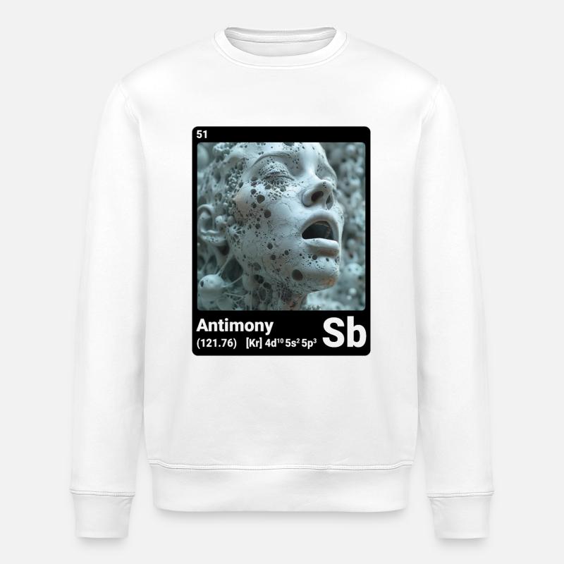 AI am Antimony (bk) - Stanley/Stella ROLLER Unisex Organic Sweatshirt - white