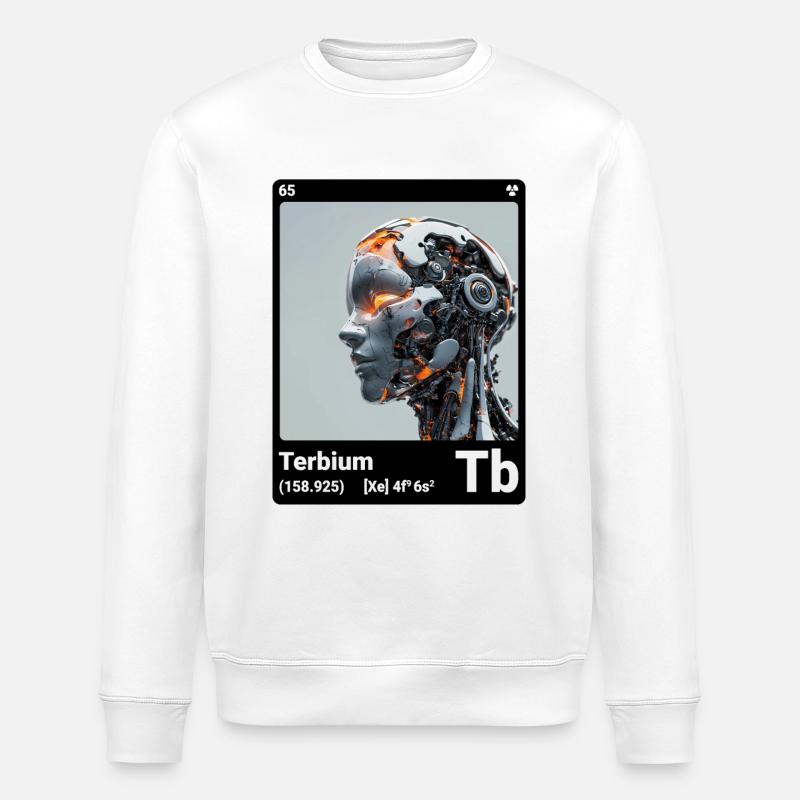 AI am Terbium (bk) - Stanley/Stella ROLLER Unisex Organic Sweatshirt - white