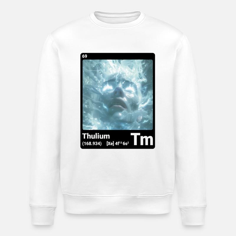 AI am Thulium (bk) - Stanley/Stella ROLLER Unisex Organic Sweatshirt - white