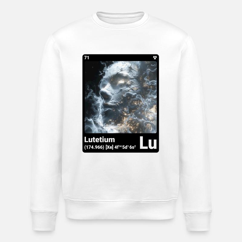 AI am Lutetium (bk) - Stanley/Stella ROLLER Unisex Organic Sweatshirt - white