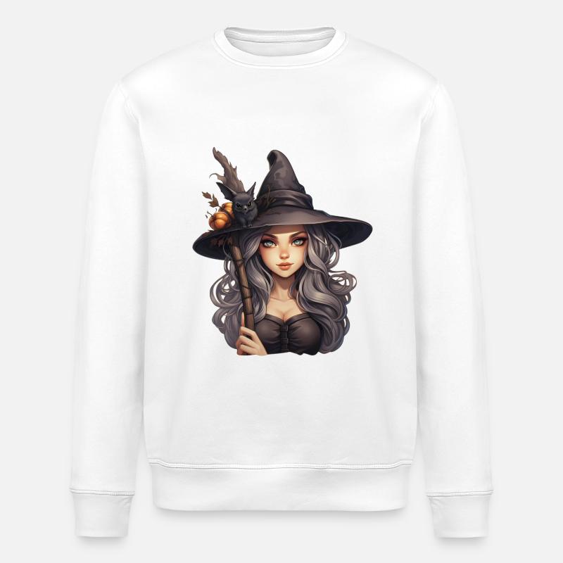 Halloween Witch - Stanley/Stella ROLLER Unisex Organic Sweatshirt - white