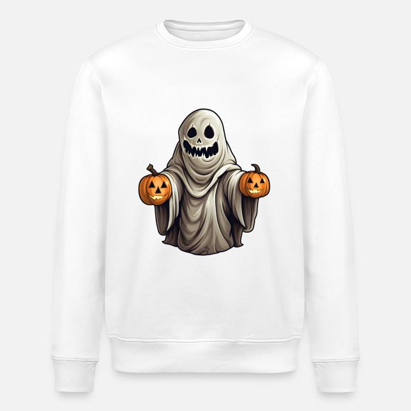 Halloween Gespenst - Stanley/Stella Unisex Bio-Sweatshirt ROLLER - Weiß