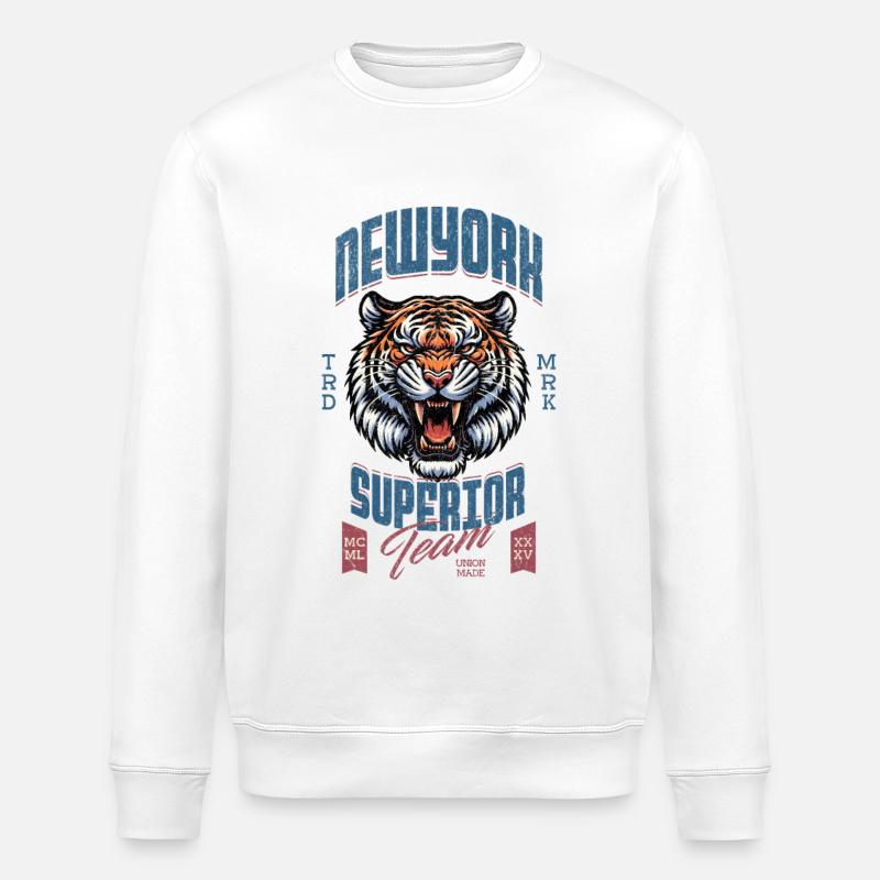 New York Tiger - Sweat bio ROLLER Stanley/Stella Unisexe - blanc